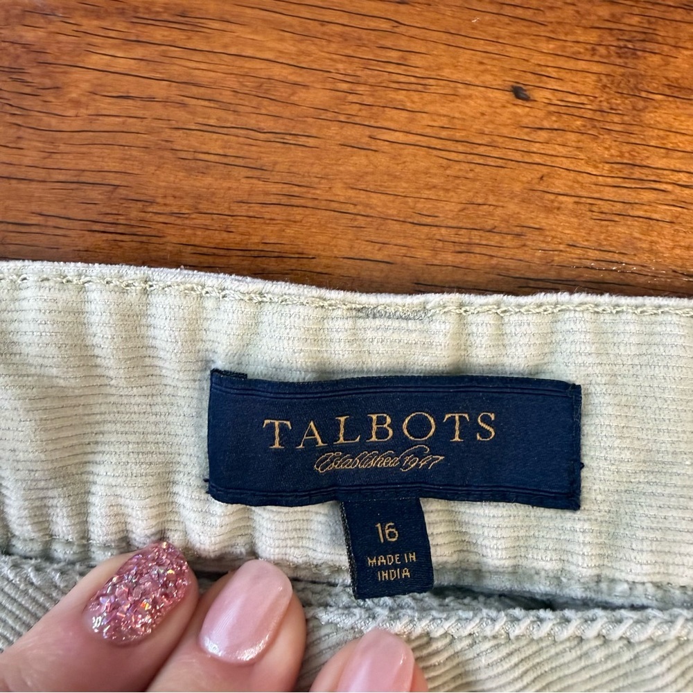 Women’s Talbots Tan Corduroy Pants signature ankle size 16 stretch - Picture 2 of 10